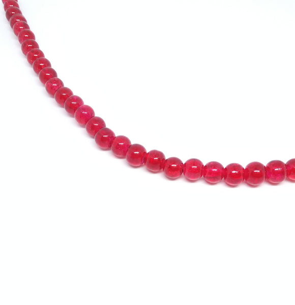 8mm Crackle Red Glass Beads