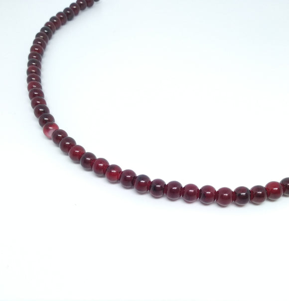 6mm Deep Red Opaque Glass Beads