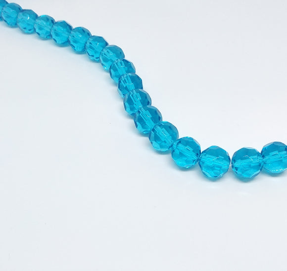 10mm Turquoise Faceted Glass Rounds