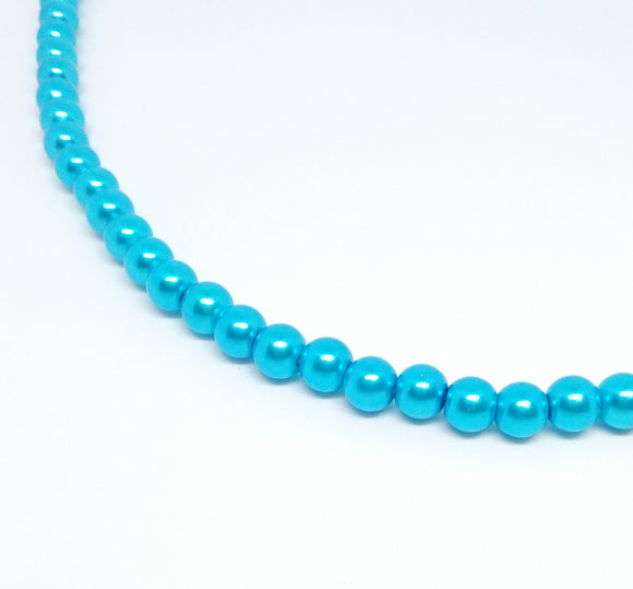 8mm Turquoise Glass Pearls