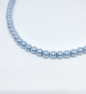 8mm Light Blue Glass Pearls