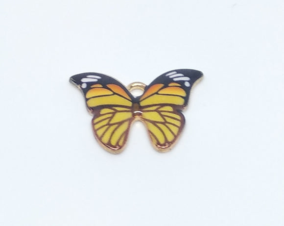 Enamel Butterfly Charm - Yellow
