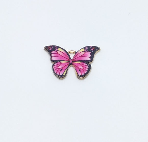 Enamel Butterfly Charm - Pink