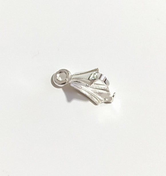 Small Fluted Pinch Bail Sterling Silver