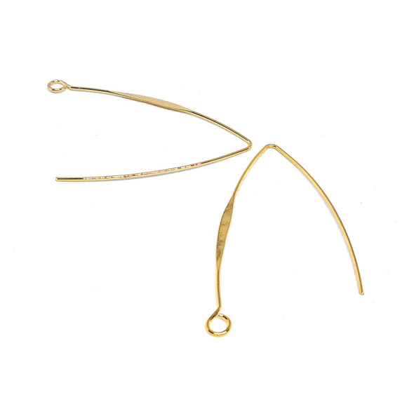 18ct Gold Plated Longline Earwires - Beading Amazing