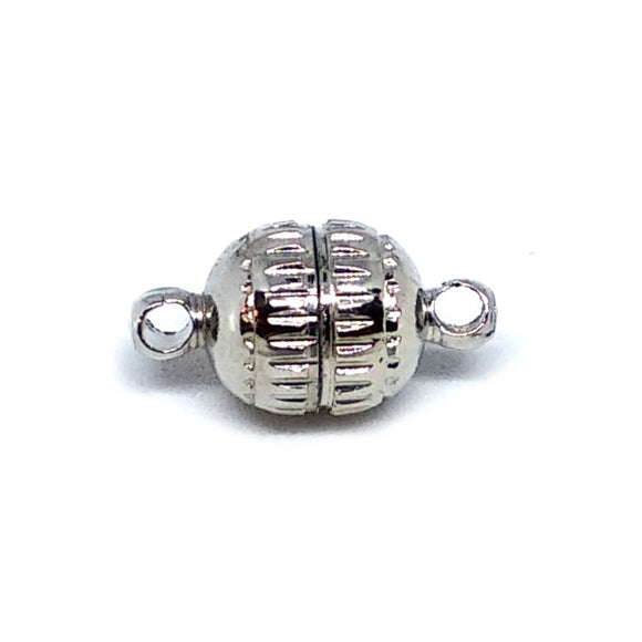 Antique Silver Round Magnetic Clasp (Large) - Beading Amazing