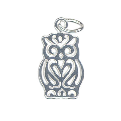 Open Owl Sterling Silver Charm - Beading Amazing