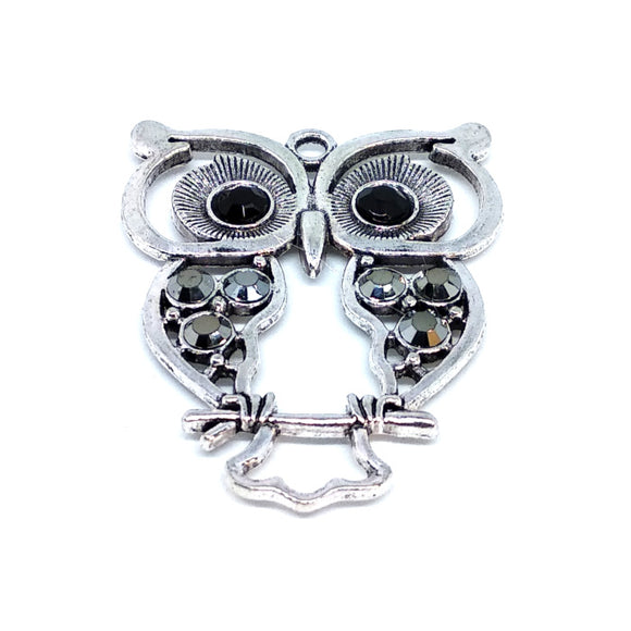 Large Rhinestone Owl Pendant - Beading Amazing
