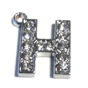 Rhinestone Charm - Letter H - Beading Amazing