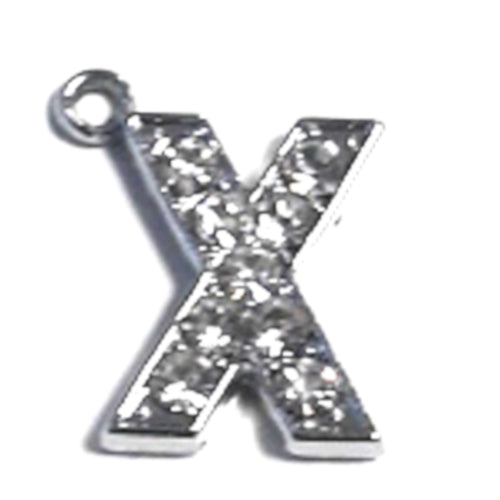 Rhinestone Charm - Letter X - Beading Amazing