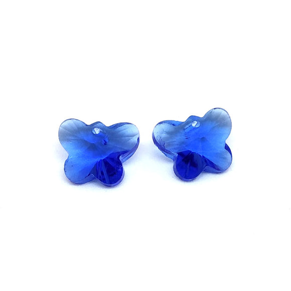15mm Faceted Glass Beads Butterfly Md Blue - Beading Amazing