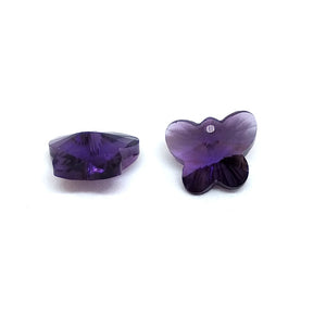 15mm Faceted Glass Beads Butterfly Purple - Beading Amazing