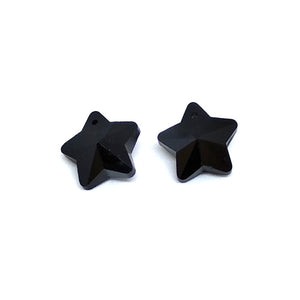 15mm Faceted Glass Beads Star Black - Beading Amazing