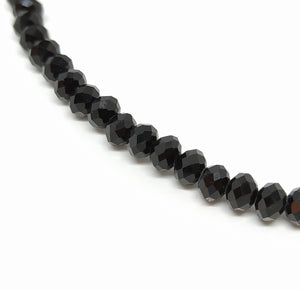 6 x 4mm Faceted Rondelles Black - Beading Amazing