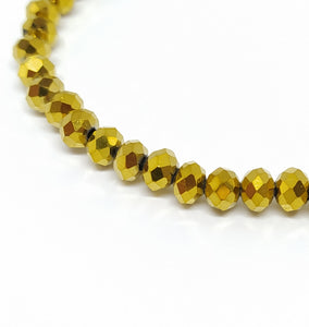 6 x 4mm Faceted Rondelles Metallic Gold - Beading Amazing