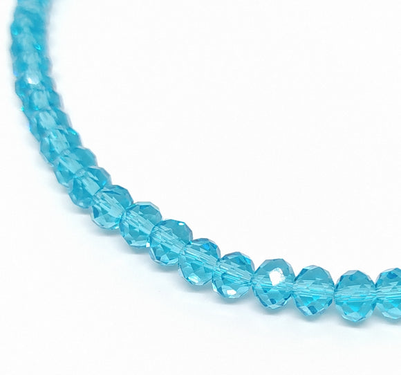 6 x 4mm Faceted Rondelles Turquoise - Beading Amazing
