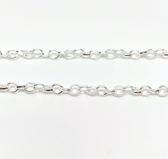 Shiny Silver Oval Link Chain - Beading Amazing
