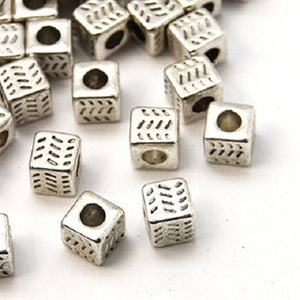 Silver Square Cube Spacers - Beading Amazing