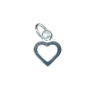 Small Open Heart Charm Sterling Silver - Beading Amazing