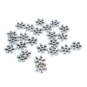 Antique Silver 7mm Snowflake Spacers - Beading Amazing