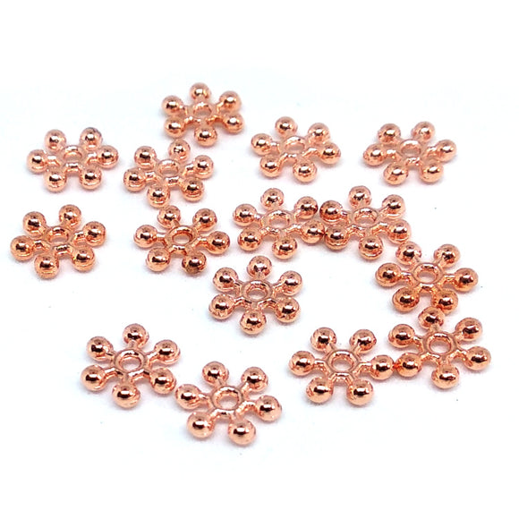 Rose Gold 7mm Snowflake Spacers - Beading Amazing