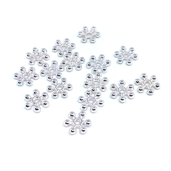 Silver 7mm Snowflake Spacers - Beading Amazing
