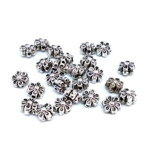 Antique Silver Flower Spacer Beads - Beading Amazing