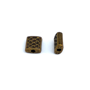 Small Patterned Oblong Spacers (Bronze) - Beading Amazing