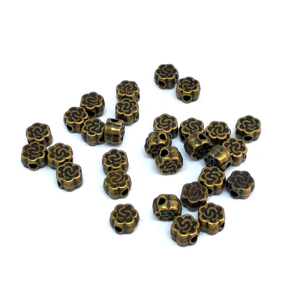 Small Bronze Flower Spacers - Beading Amazing