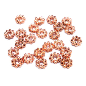 5mm Small Daisy Spacers (Rose Gold) - Beading Amazing