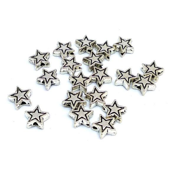 Antique Silver Small Star Spacers - Beading Amazing