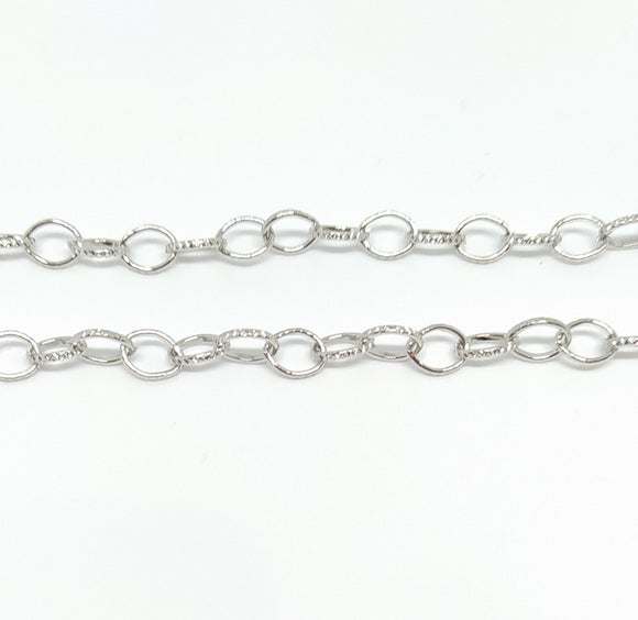 Antique Silver Textured Link Chain (large) - Beading Amazing