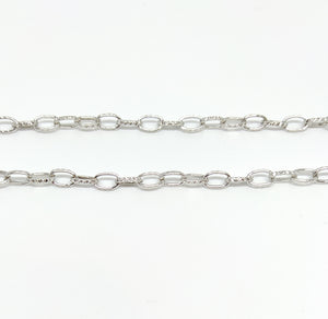 Antique Silver Textured Link Chain (small) - Beading Amazing