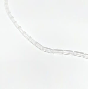 Clear Slim Column Glass Beads (Approx. 10 x 4mm) - Beading Amazing