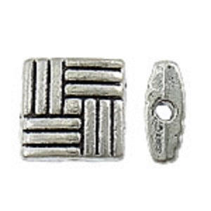 Antique Silver Patterned Square Spacers - Beading Amazing