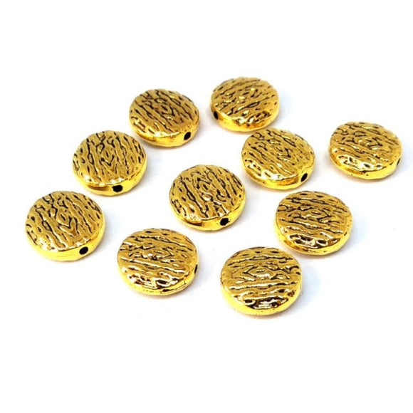 Gold Flat Round Metal Spacer Beads - Beading Amazing