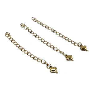 Gold Heart Detail Extension Chains - Beading Amazing