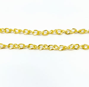 Gold Twisted Oval Link Chain - Beading Amazing