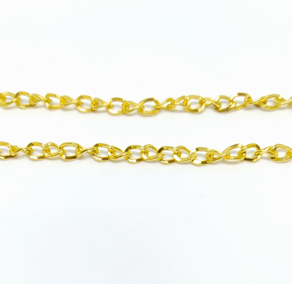 Gold Twisted Oval Link Chain - Beading Amazing