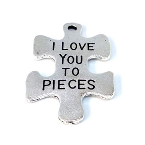 Silver Jigsaw (I Love You To Pieces) Pendant - Beading Amazing
