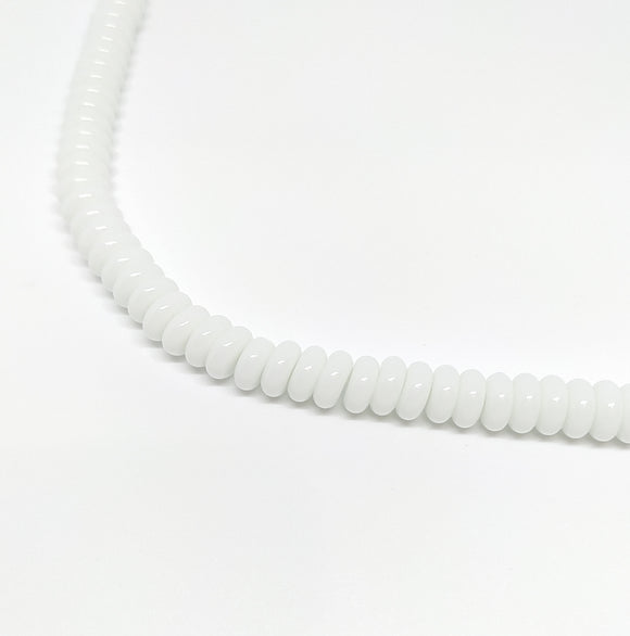 White Opaque Disc Glass Beads (Approx. 8.5mm) - Beading Amazing